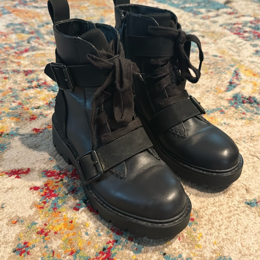 UGG Black Lace-Up Combat Boots